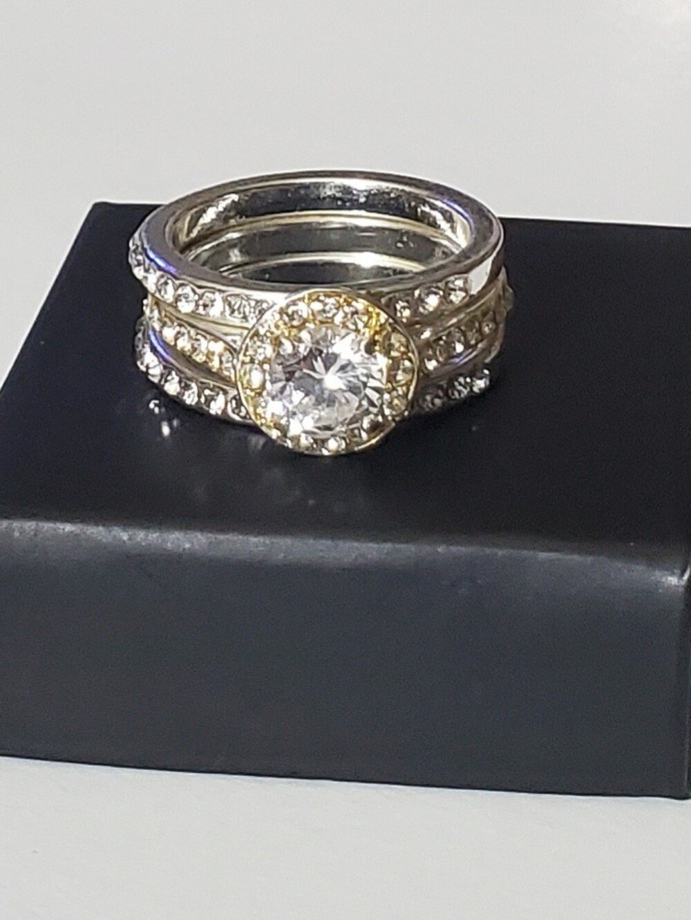 Avon Signature Collection Infinite Romance 3 Pc Engagement/Wedding Ring Set Sz 7
